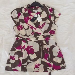 Floral Wrap Over Blouse
